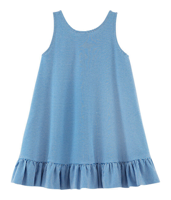 Abito bambina blu RIYADH/bianco MARSHMALLOW