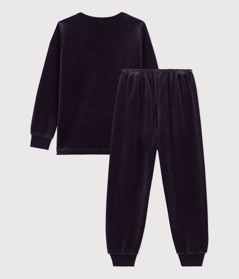 Pigiama Parigi bambino unisex in ciniglia blu SMOKING