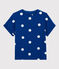 T-shirt in cotone/lino fantasia Donna blu SURF/bianco MARSHMALLOW