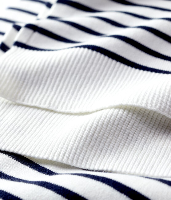 Sciarpa a righe in cotone Donna/Uomo bianco MARSHMALLOW/blu SMOKING