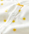Tutina corta bebè in cotone biologico con piccoli soli bianco MARSHMALLOW/ ORGE