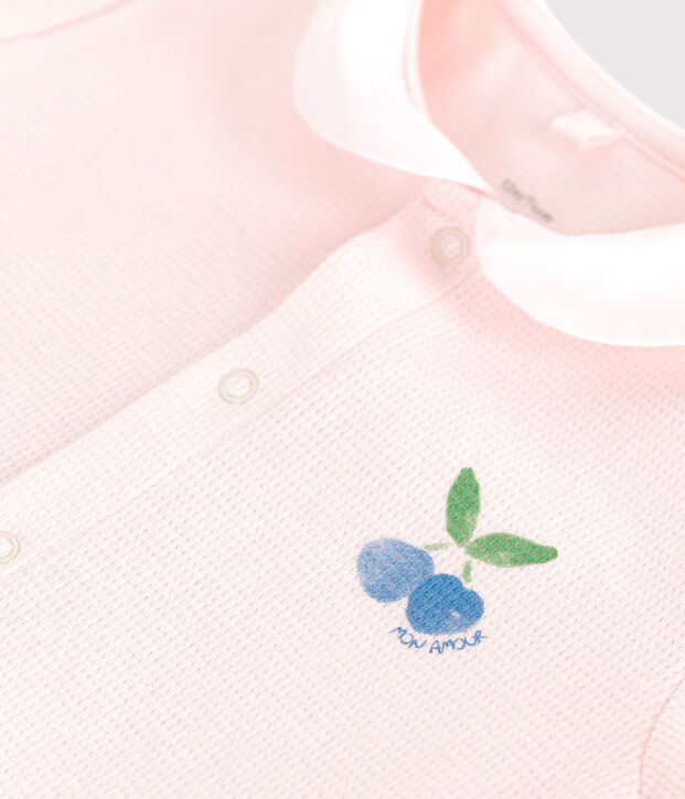 Tutina corta in cotone con colletto alla collegiale neonato FLEUR