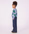 Pantaloni a gamba ampia in denim bambina blu