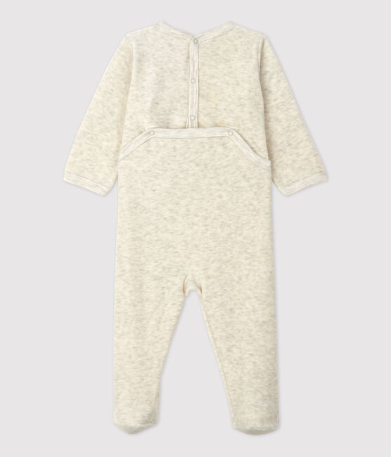 Tutina pigiama bebè tinta unita beige in ciniglia beige MONTELIMAR CHINE