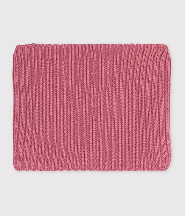 Snood in maglia tinta unita foderata in pile bambino rosa