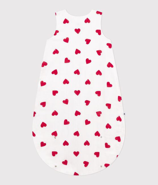 Sacco nanna neonato in cotone a cuori TOG 1 bianco MARSHMALLOW/rosso TERKUIT