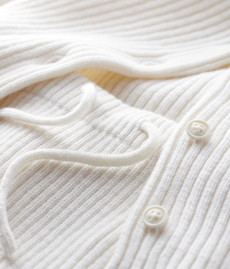 Completo bianco 2 pezzi neonato in maglia bianco MARSHMALLOW