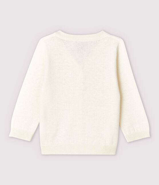 Cardigan in tricot jersey cotone/lino bebè maschio bianco MARSHMALLOW