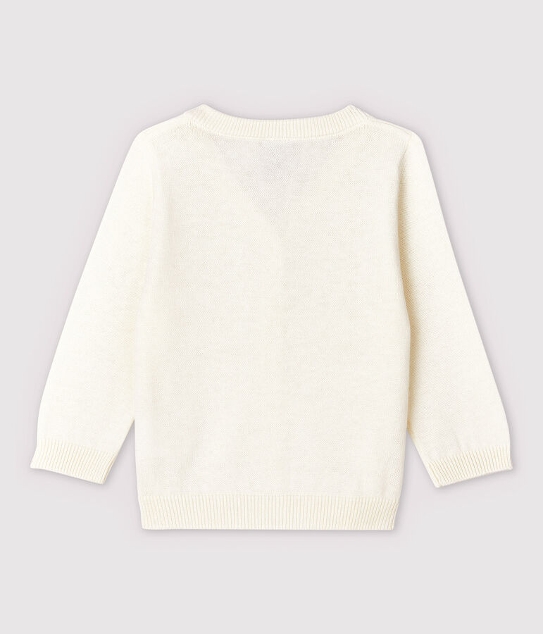 Cardigan in tricot jersey cotone/lino beb&egrave; maschio bianco