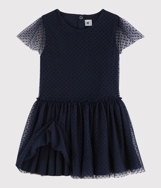 Abito manica corta bambina blu SMOKING