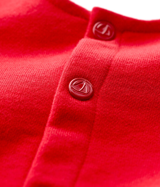 Cardigan in molleton bebè femmina rosso TERKUIT