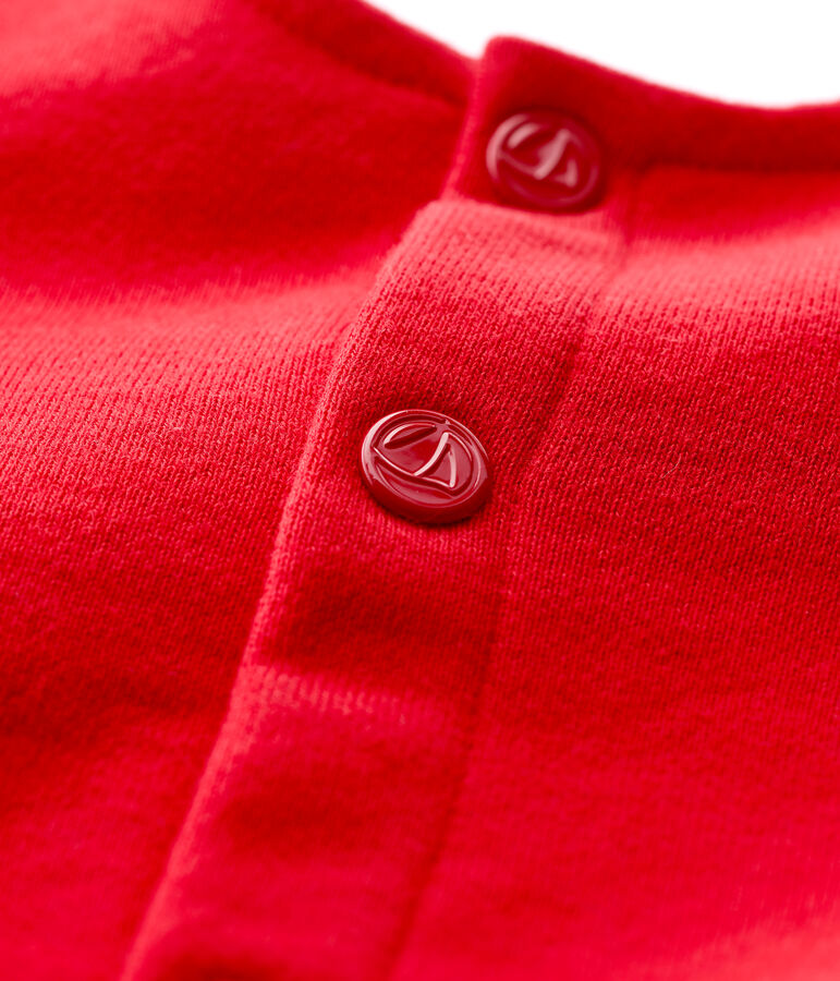 Cardigan in molleton beb&egrave; femmina rosso