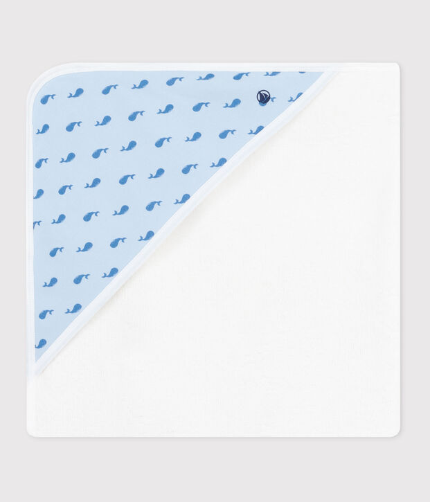 Asciugamano quadrato da bagno in cotone per neonati blu/blu