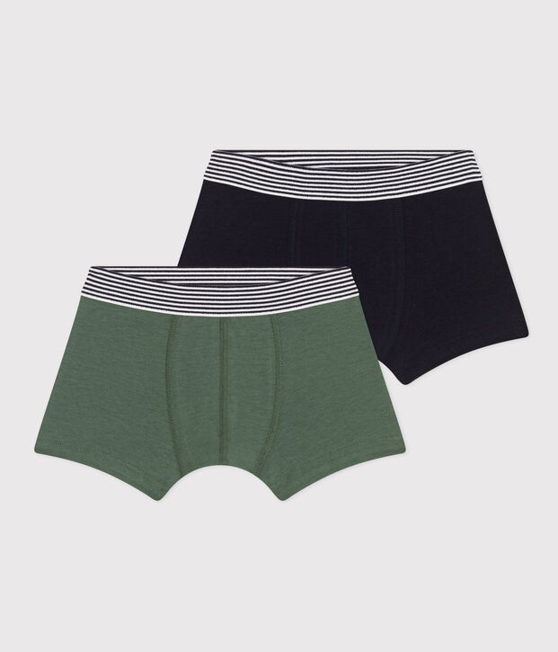 Confezione da 2 boxer in cotone ed elastan bambino multicolore