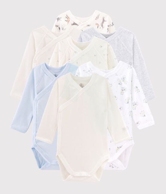 Set a sorpresa di 7 body per neonati a maniche lunghe variante 1