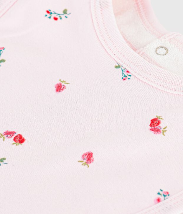 Bavaglino nascita in cotone con stampa rosa/multicolore