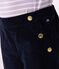 Pantaloni in velluto tinta unita bambina blu SMOKING