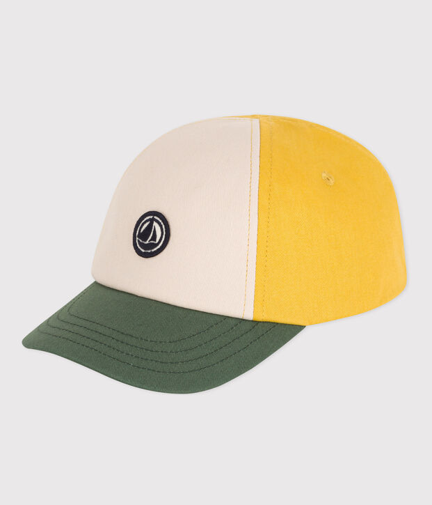 Cappellino con visiera in cotone beb&egrave; giallo/multicolore