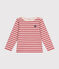 Iconica maglia a righe alla marinara in cotone bambina/bambino rosa ROSEWOOD/ AVALANCHE