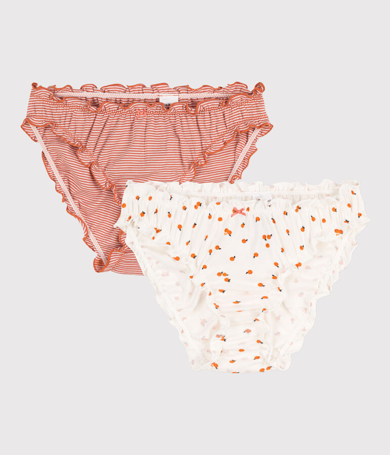 Confezione da 2 slip con frufru in cotone donna multicolore