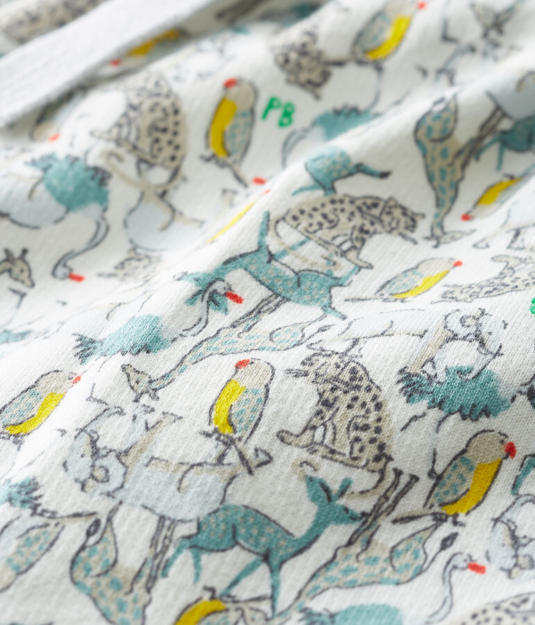 Pantalone beb&egrave; maschio in molleton leggero bianco/multicolore