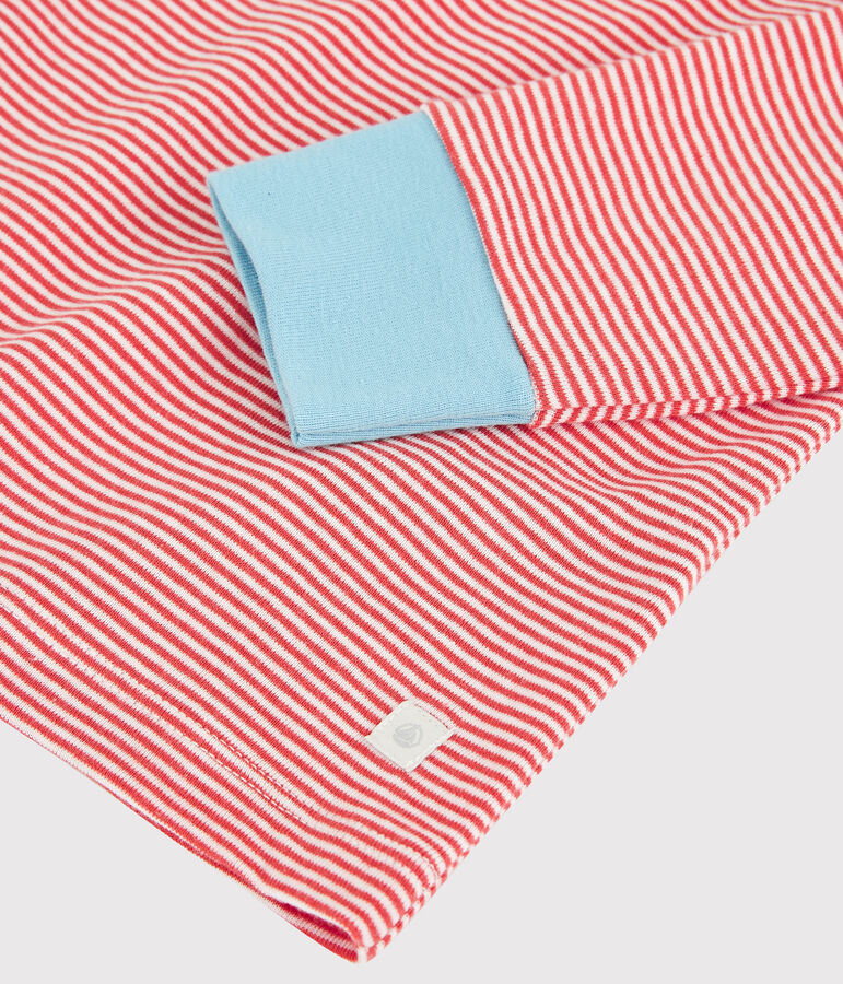 Pigiama a righe bambino in cotone arancione/bianco