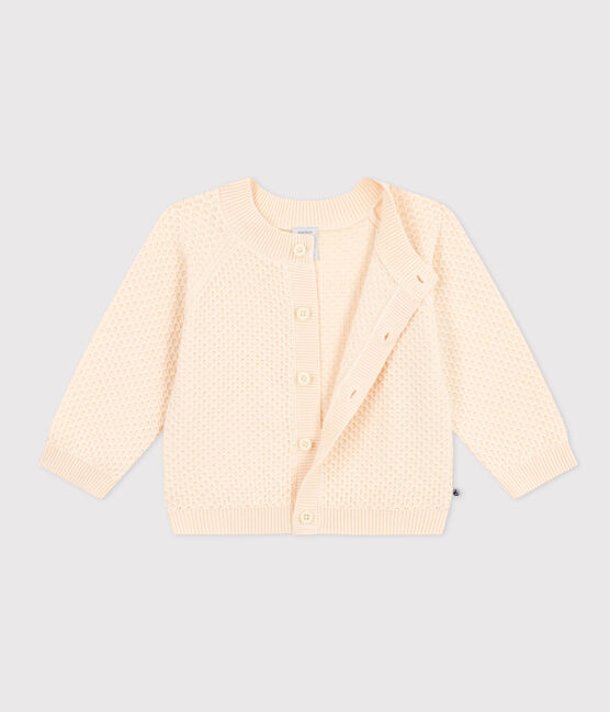 Cardigan in tricot di cotone bebè ecru AVALANCHE