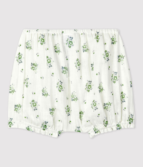 Slip bloomer in garza di cotone biologico bebè bianco MARSHMALLOW/bianco MULTICO