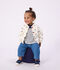Giubbotto modello teddy in cotone con stampa a pois neonato blu/blu