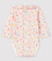 Body a fiori da neonata a costine bianco MARSHMALLOW/bianco MULTICO