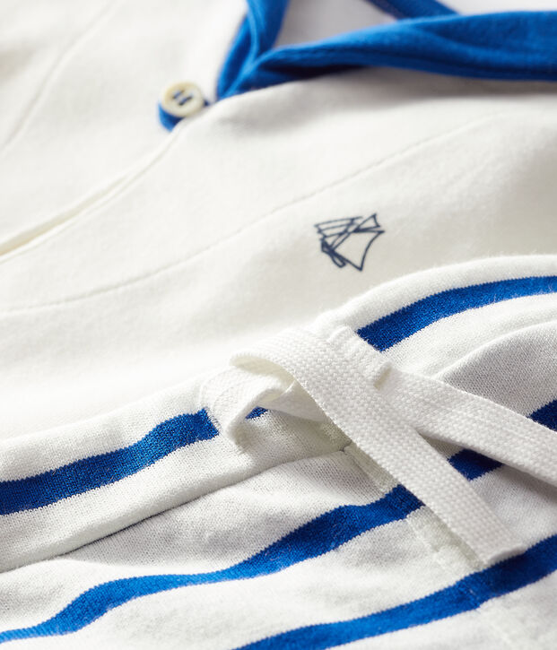 Completo due pezzi beb&egrave; maschio bianco/blu