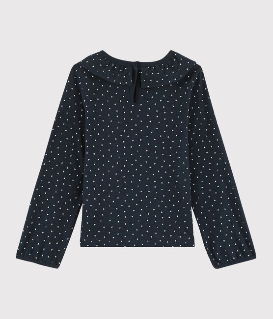 T-shirt con scollo bambina blu SMOKING/bianco MULTICO