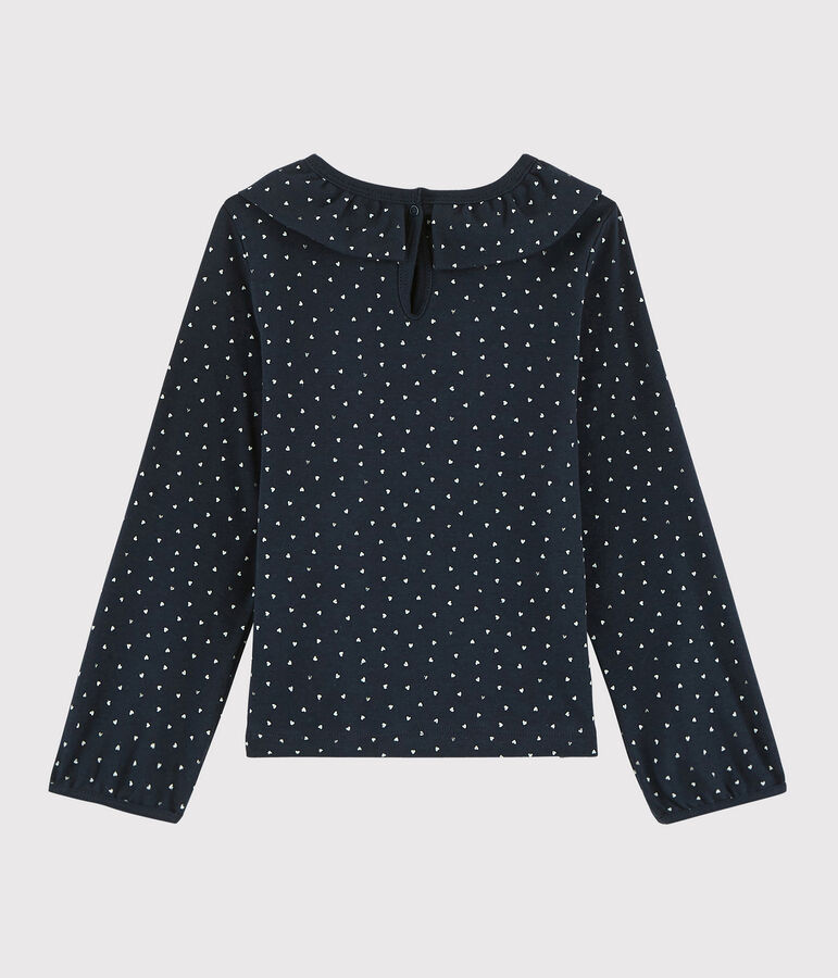 T-shirt con scollo bambina blu/multicolore