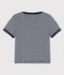 T-shirt bebè a maniche corte millerighe in cotone biologico blu SMOKING/bianco MARSHMALLOW