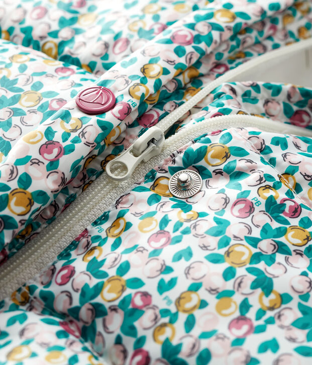 Piumino trapuntato beb&egrave; femmina bianco/multicolore