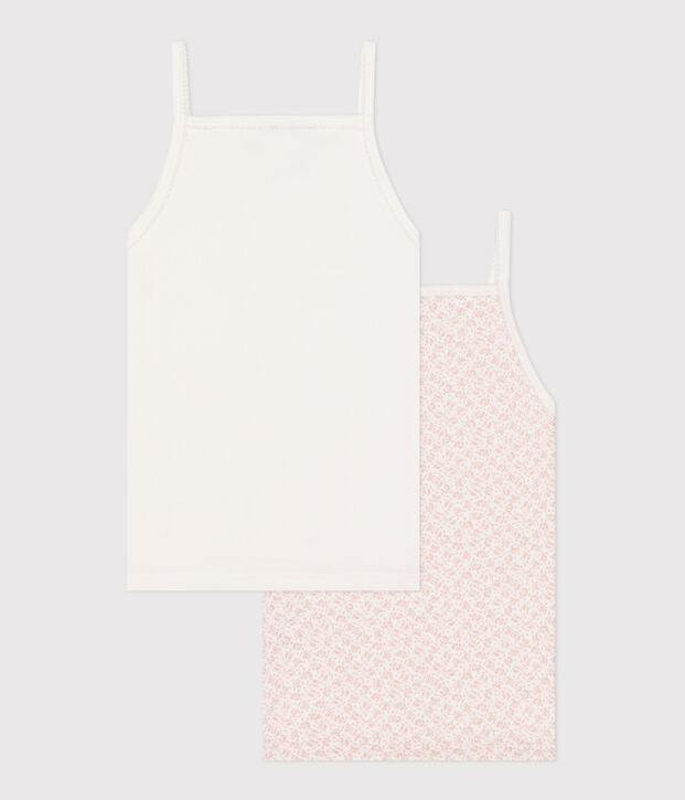 Set di 2 canotte in cotone a fiori bambina multicolore