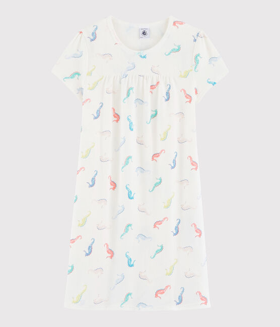 Camicia da notte in cotone bianco MARSHMALLOW/bianco MULTICO