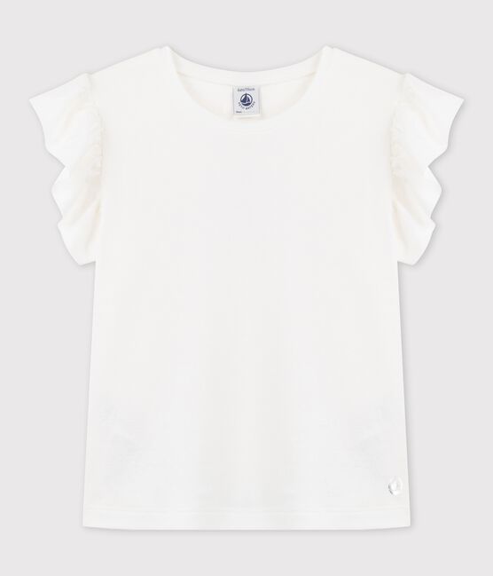 T-shirt a maniche corte in cotone bambina bianco MARSHMALLOW