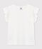 T-shirt a maniche corte in cotone bambina bianco MARSHMALLOW