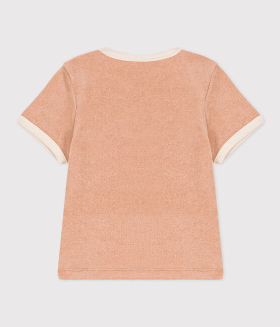 T-shirt maniche corte bebè in spugna bouclette beige VINTAGE