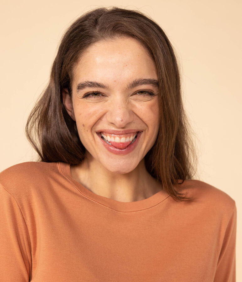 T-shirt L'ICONIQUE girocollo in cotone Donna rosa