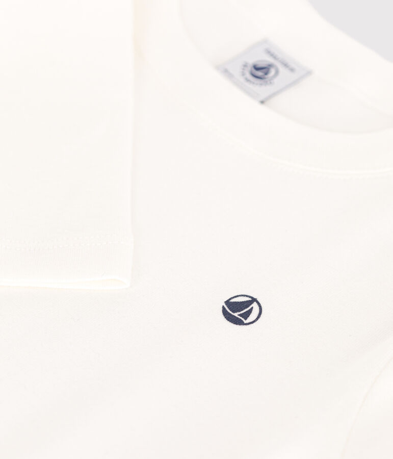 T-shirt a maniche lunghe a costine bambina/bambino bianco