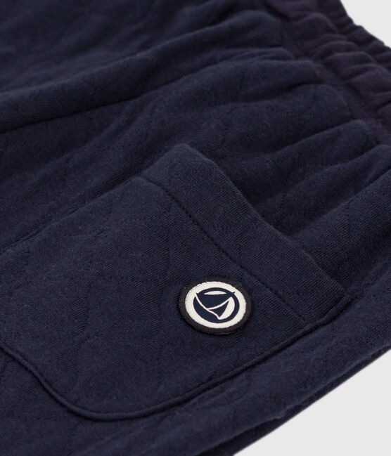 Pantalone in tubique trapuntato bambina / bambino blu SMOKING