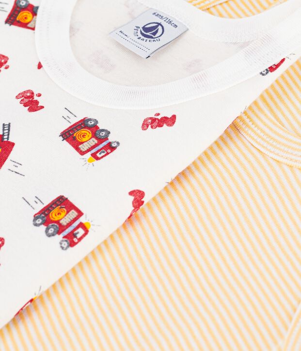 Set di canotte in cotone con stampa pompiere bambino multicolore