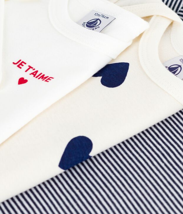 Set di body a maniche lunghe in cotone con stampa a cuori neonato multicolore
