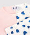 Confezione da 2 pigiami a cuori blu e pois bambina in cotone variante 1