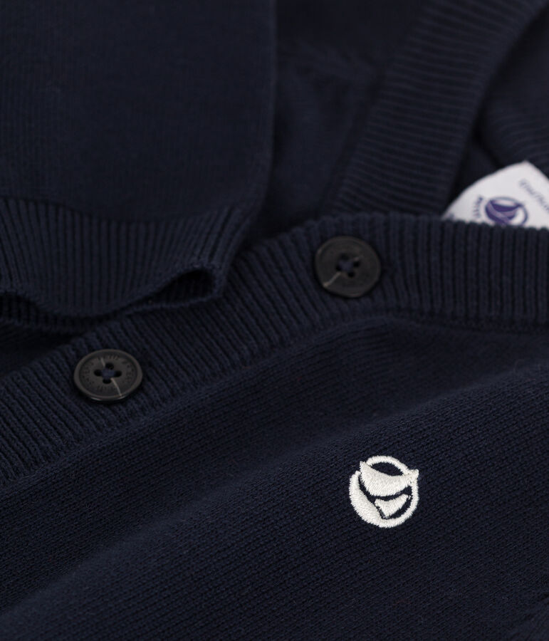 Cardigan in cotone tinta unita neonato blu SMOKING