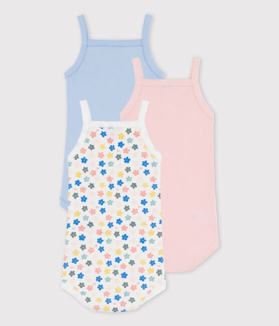 Set di 3 body a fiori con spalline per bebè in cotone variante 1