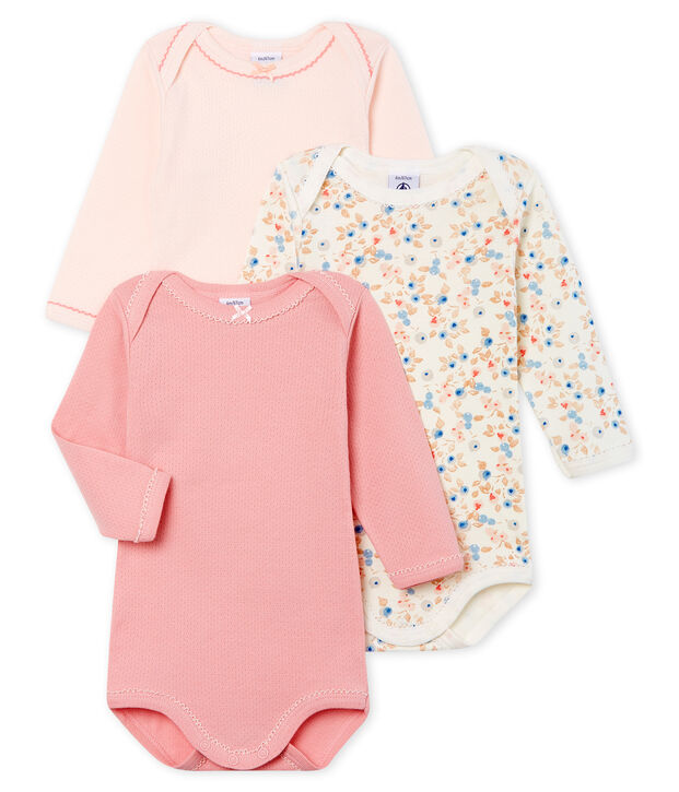 Trio body manica lunga bambina multicolore
