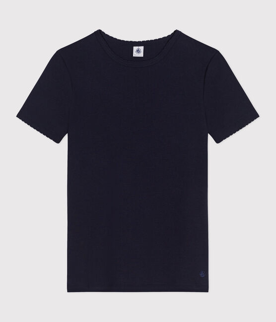 T-shirt donna L'Iconique Cocotte in cotone tinta unita blu SMOKING